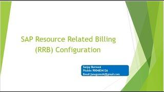 SAP Resource Related Billing Configuration (RRB)