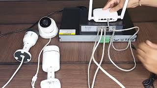Complete IP Camera & POE Switch wiring Connection with NVR & Router