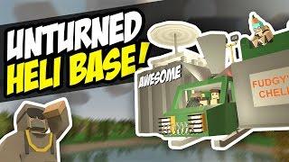 AWESOME HELICOPTER BASE - Unturned Base Build (Funny Moments)