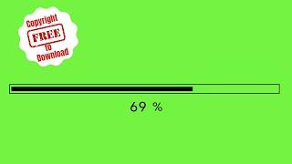 Free Green Screen Status Bar Loading Downloading Progress Running Bar Animated w/ 0 to 100 Counter