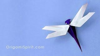 How to Fold an Origami Dragonfly - Libélula