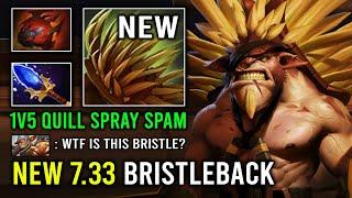 NEW 7.33 Bristleback 1v5 Run Down Enemy with Max Quill Spray +500 Damage Per Hit Dota 2