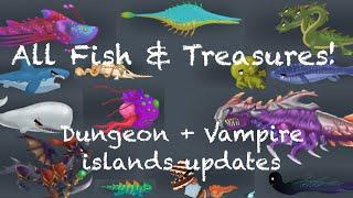 Ninja Fishing: All fishes & treasures (Dungeon and Vampire Island updates)