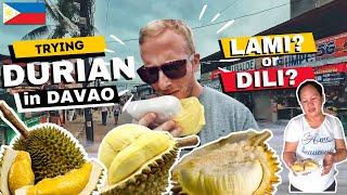 Trying Durian for first time in Davao, Mindanao, Philippines...