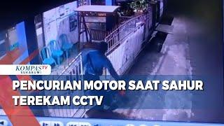 Pencurian Motor Saat Sahur Terekam CCTV