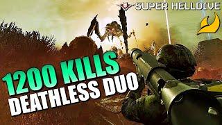 Helldivers 2 - Super Helldive Deathless Duo Gameplay Against Bugs (No commentary)