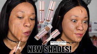 REVOLUTION NEW CONCEALER SHADES! SWATCHES & DEMO