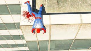 GTA 5 Spiderman Jumping off Highest Buildings (Euphoria Physics/Ragdolls) #29