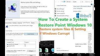 How to  create system Restore point automatic In Windows 10 | Turn on system protection