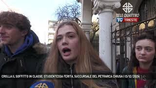 CROLLA IL SOFFITTO IN CLASSE: STUDENTESSA FERITA, SUCCURSALE DEL PETRARCA CHIUSA | 13/12/2024