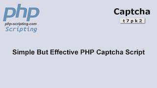 Simple But Effective PHP Captcha Script