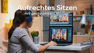 Arbeiten Sie mit gestapelten Dual-Monitoren–M161H Tragbarer Monitor｜GeChic｜GeChic