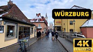 WÜRZBURG, GERMANY  [4K] City Centre Walking Tour — JANUARY 2023