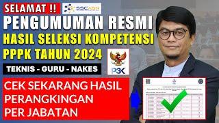 BARU SAJA PENGUMUMAN RESMI HASIL SELEKSI KOMPETENSI PPPK 2024 TAHAP 1 TEKNIS GURU KESEHATAN