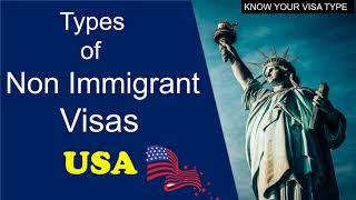 TYPES OF USA NON IMMIGRANT VISAS | FOR UNITED STATES | GET TO KNOW YOUR VISA TYPE