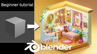 Blender 3D - Create a 3D Isometric BEDROOM | Beginner Tutorial