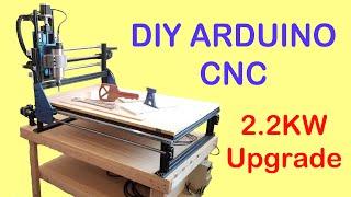 Large DIY CNC Router Upgrades to 2.2KW Spindle Controlled by Arduino and Universal G-Code Sender UGS