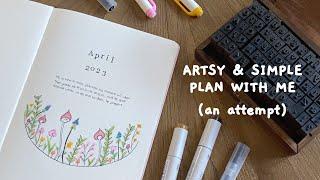 attempting an artsy & minimalist monthly bujo setup | april plan with me 2023