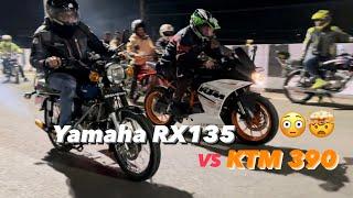 Yamaha RX135 vs KTM390Results will shock you#farazstuntrider #bhopal #2stroke #bikers #race