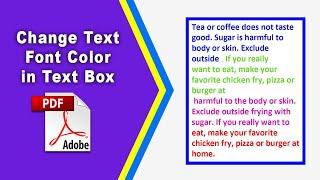 How to change text font color in pdf text box in Adobe Acrobat Pro DC 2022