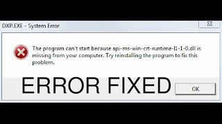 Fix The program can't start because api-ms-win-crt-runtime-l1-1-0.dll is missing