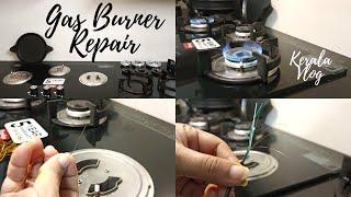 Fixing Gas Burner|Yellow flame, flame below the burner, less flame|Flame issue repair|MyhomeMylife