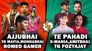 AJJUBHAI SQUAD VS TE PAHADI SQUAD | AMITBHAI,ROMEO GAMER,X-MANIA,MUNNABHAI,TG MAFIA,TG FOZYAJAY