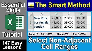 2-7: Select Non-Contiguous (Non-Adjacent) Cell Ranges