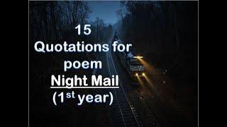 15 quotations for Night Mail By W.H Auden| First year poem no# 2 | Hafsa Mehreen