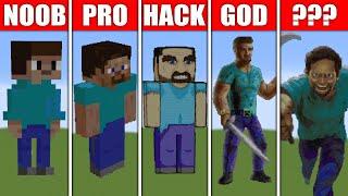 Pixel Art (NOOB vs PRO vs HACKER vs GOD) Steve in Minecraft