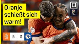 Niederlande startet mit Torfestival: Niederlande - Bosnien | UEFA Nations League | DAZN Highlights