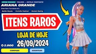  ITENS RAROS AGORA! Nova Loja de Hoje Fortnite [26 de Setembro 2024] Loja de Itens Fortnite