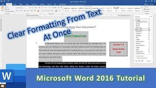 How To Clear Formatting from Entire Text in Documents in Microsoft Word Tutorial