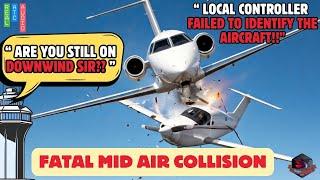 Controller’s TERRIBLE Mistakes Lead to MIDAIR COLLISION! FATAL CRASH #atc