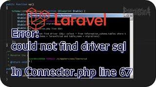 Laravel Error php artisan migrate : Could not find driver In Connector.php