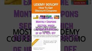 Udemy Discount Coupons 2024 | 90%OFF Discount Udemy Courses   #udemy #udemycoupons