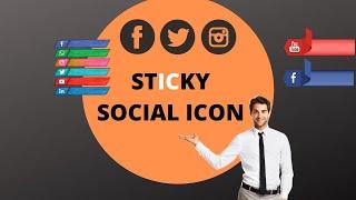 How to make sticky social media icon on left and right side of website || floating social icon