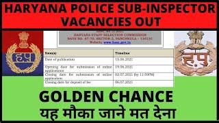 Haryana Police SI vacancies out ||HR Police SUB INSPECTOR||