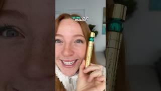 GREEN MASCARA?!?  #bravegang #makeup