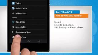Sony® Xperia™ Z - How to view IMEI number