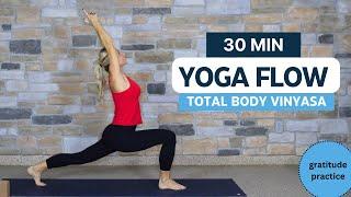 30 Min Yoga Flow Gratitude Practice | Total Body | Yoga 4:13 with Tauni