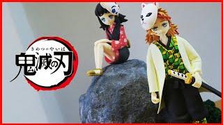 Making big rock/ Makomo & Sabito Demon slayer(kimetsu no yaiba)/air dry clay tutorial DIY