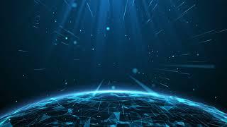 4k blue technology particle light title background image