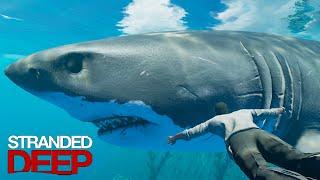 The Biggest Great White Shark in Stranded Deep #shorts