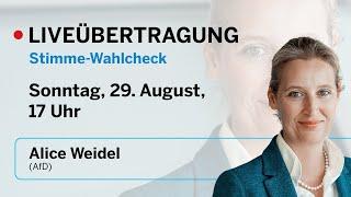 Stimme Wahlcheck mit Alice Weidel (AfD) zur Bundestagswahl 2021