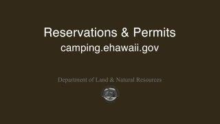 Camping Reservations and Permits