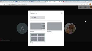 How to change the screen layout in Google meet?