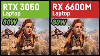 RTX 3050 80W vs. RX 6600M 80W