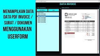 MAKE THE INVOICE DATABASE | DISPLAY PDF DOCUMENTS ON USERFORM | EXCEL & TUTORIAL VBA