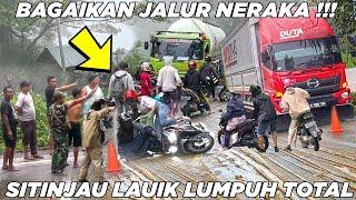 BAGAIKAN JALUR NERAKA !!! Sitinjau Lauik Lumpuh Total, Tumpahan Minyak Ribuan Pengendara Terjebak